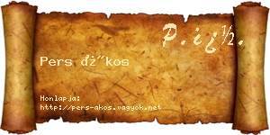 Pers Ákos névjegykártya